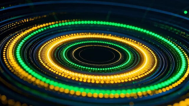 Abstract spiral pattern with glowing dots