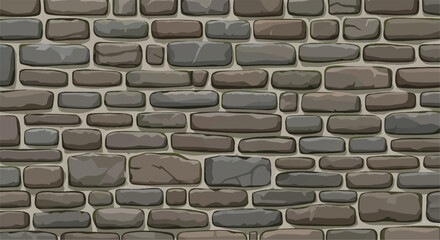 Fototapeta premium Seamless stone wall texture background. Stone wall pattern. Stone wall illustration.