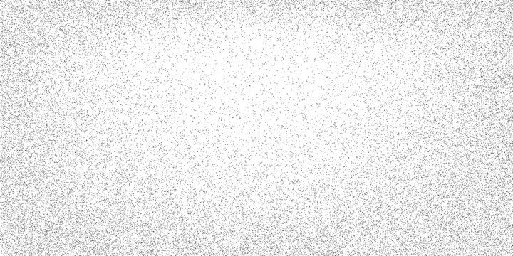 Simple grainy gradation with monochrome spray noise for modern backdrop. Even dotted halftone and stipple dust over light texture. Trendy vector background with speckle and gentle flow