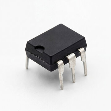 Generic electronic integrated circuit IC chip isolated on white.