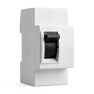 Generic mechanical limit micro switch isolated on white.