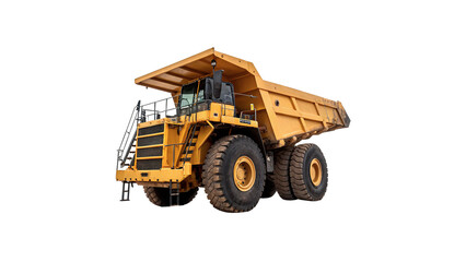 Massive yellow industrial mining dump truck heavy machinery vehicle isolated on transparent background Png cut out ©  Morozova-png