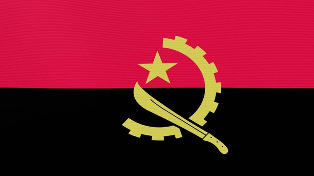 Waving flag of Angola, seamless loop animation.