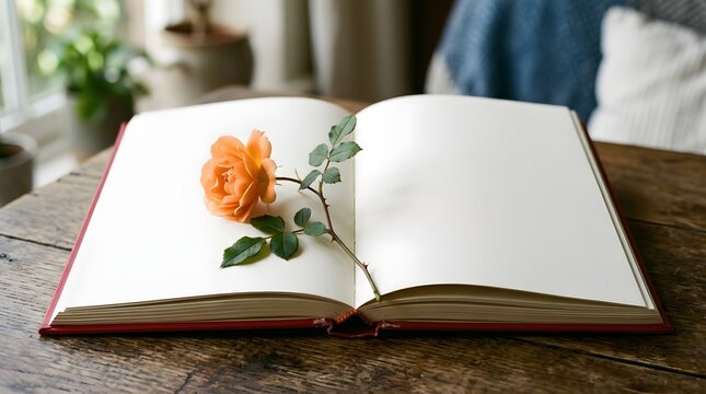 Celebrating book lovers' day world book day open book with rose for reading inspiration