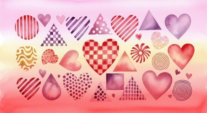 Colorful valentine's day candy and heart shapes collection