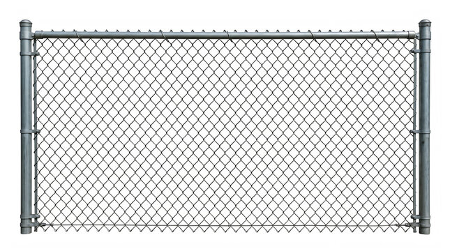 Chain Link Fence Metal Mesh With Black Background Silhouette