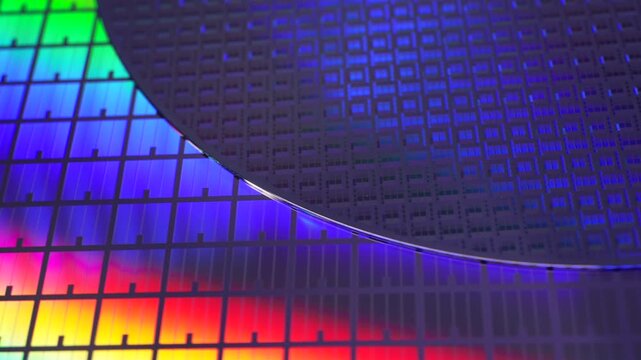 silicon wafer for manufacturing semiconductor of integrated circuit.Electronic circuit designs have been built onto the wafers using micromaching including photolithography
