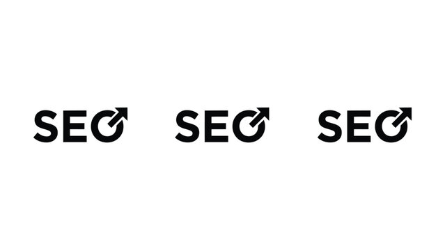 Seo set with arrows on white background, seo symbol black, seo white background, transparent background