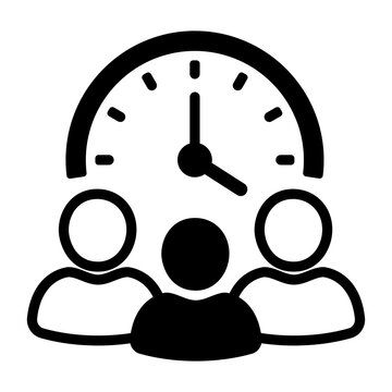 Team work schedule and time management icon illustration
