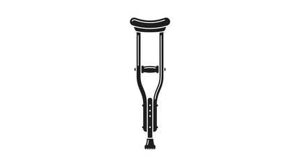 Obraz premium Crutches Icon Silhouette - Medical Mobility Aid for Injury Recovery