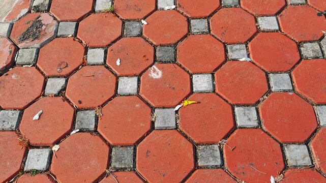 Concrete paving blocks in a public park