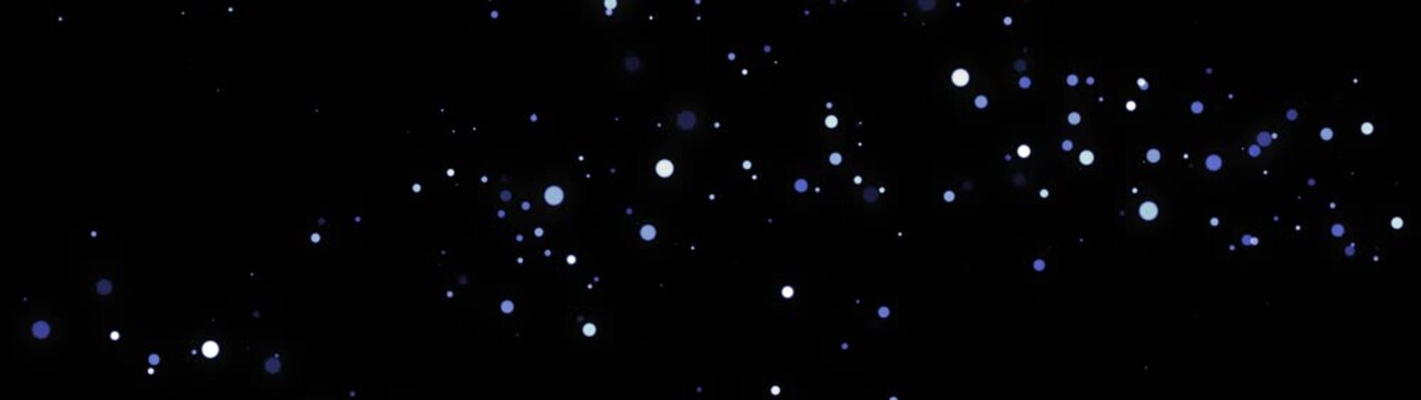 Abstract cinematic blue light particles floating over dark background, bokeh glitter overlay, sparkle dots bokeh glitter, magical glitter trail animation for web, stars glitters dust particles 4K