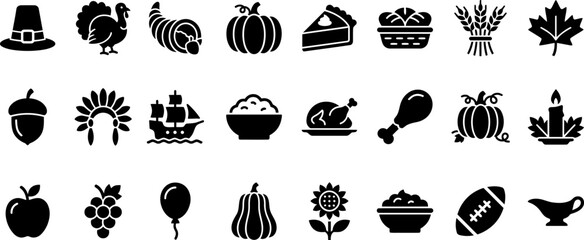 Thanksgiving icons and symbols © SHAHADAT