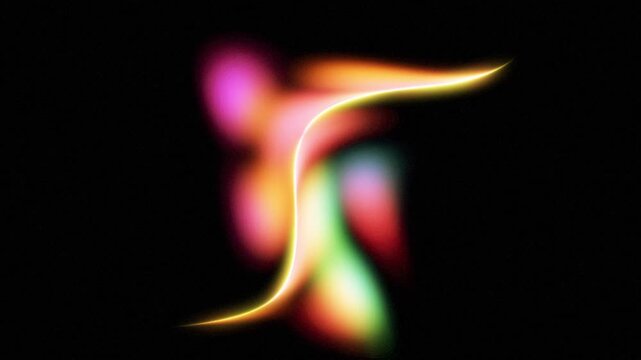 Abstract glowing gradient background, dynamic curved shape, colorful light effect noise texture poster cover design