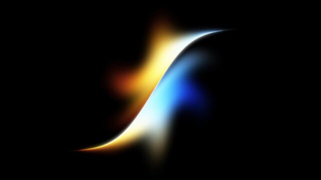 Abstract blue yellow gradient background, glowing curved form, cinematic light noise texture poster cover design