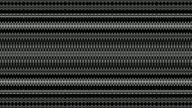 Black and white ornamental border texture. Motion graphic zooming in on six ornamental textures.