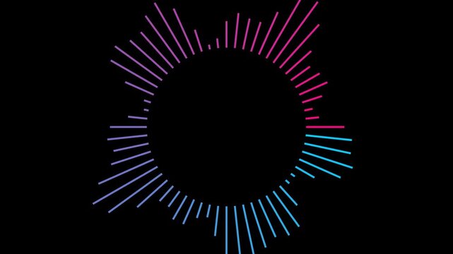 Circular Audio Spectrum Equalizer Glowing Music Visualizer 4K