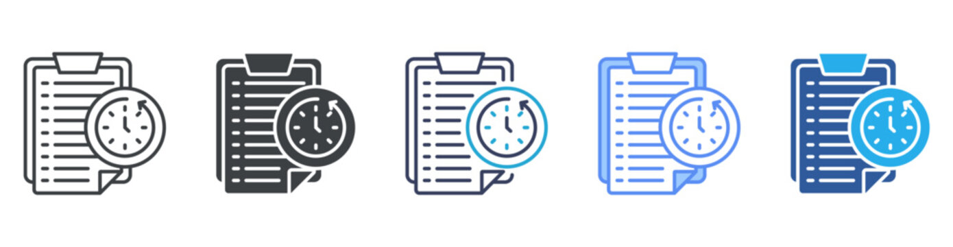 History icon set multiple style collection