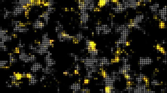 Digital abstract background with glowing yellow and grey halftone dot pattern lights