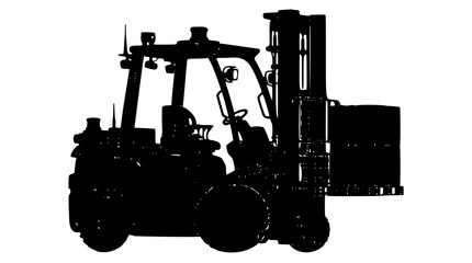 Autonomous warehouse forklift silhouette © BlackStarCreations