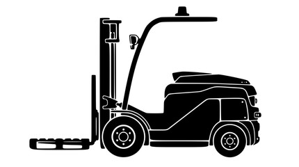 Autonomous warehouse forklift silhouette © BlackStarCreations