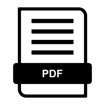 PDF Document File Format Extension Line Vector Icon Illustration