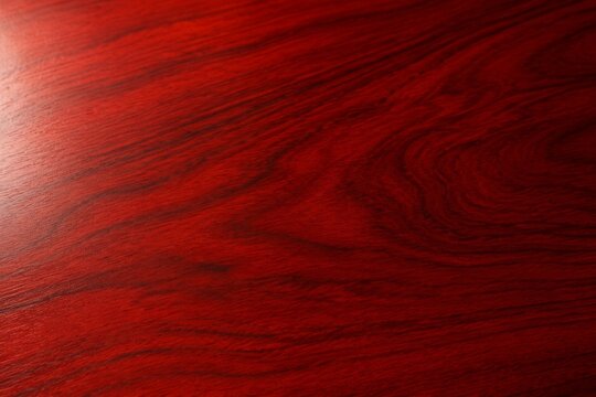 A smooth fragment of deep red padauk wood with intricate dark grain lines.