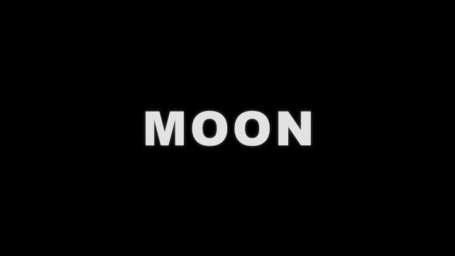 Luminous moon text animation for night and astronomy space theme
