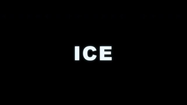 Frozen white ice text animation for cold winter and temperature
