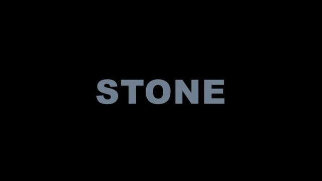 Solid grey stone text animation for earth and mineral rock concept
