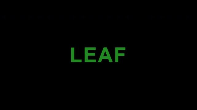 Green leaf text animation for ecology and environmental nature theme
