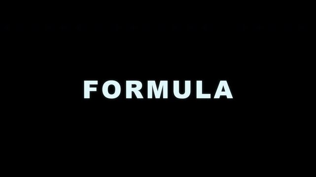 White formula text animation for mathematics and scientific concept
