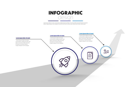 Infographic semi circle small to large template diagrame. Business concept 3 step for presentation.