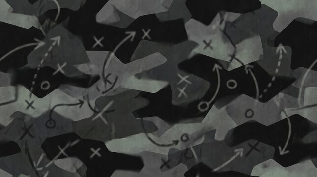 Military Camouflage Pattern with Tactical Strategy Map Overlay