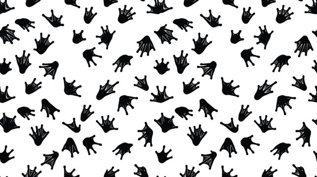 Frog webbed feet leaping prints and amphibian track seamless background pattern vector graphic template for display