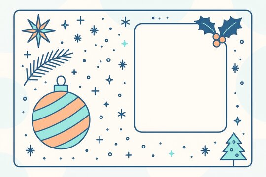 Holiday-themed mockup with Christmas decorations, stars, and blank space for branding or message on a light festive background concept. Ai generative