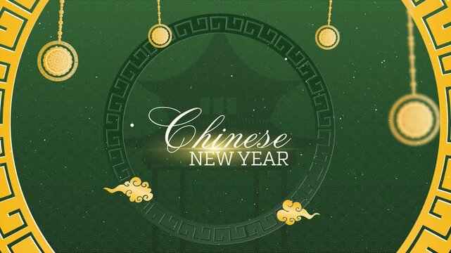 Chinese New Year Typography, Concept Green Background