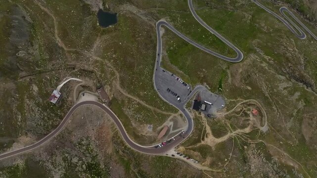 Aerial view of the High Alpine Road, Austria. A beautiful panoramic mountain road offering incredible scenery; tourism in Europe.