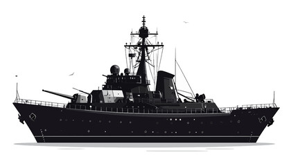 Large military warship vessel navy boat. © Bakeke