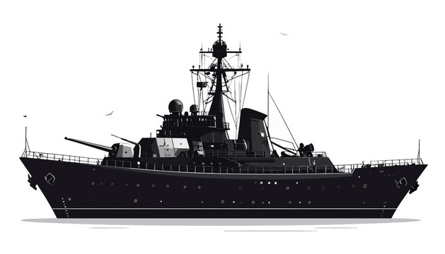 Large military warship vessel navy boat.