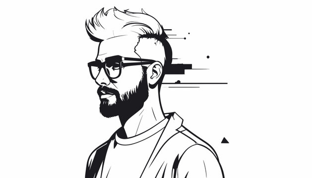 Man with beard and glasses portrait.