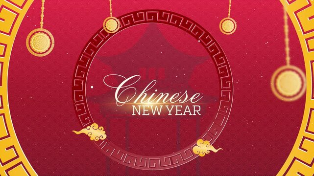 Chinese New Year Typography, Concept Red Background