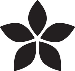 Naklejka premium Simple black icon of a five petal flower shape