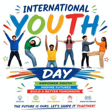 International Youth Day celebration with diverse young people