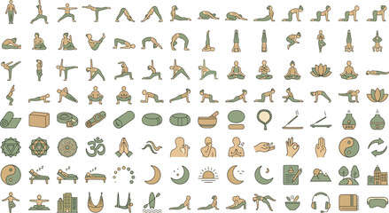 Obraz premium Collection of Hand Drawn Doodle Icons Set on White Background Minimalist Style