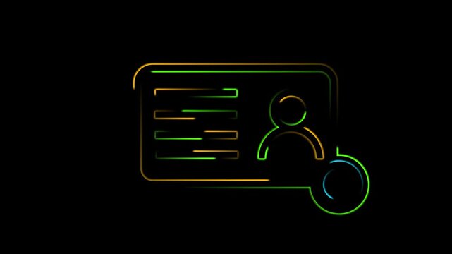 id card neon line