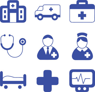 Hospital Medical Equipment & Healthcare Icons Pack