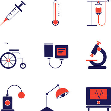 Hospital Medical Equipment & Healthcare Icons Pack