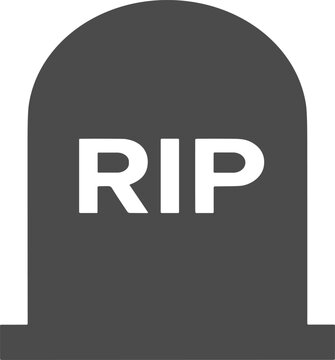 Minimalist flat of a gravestone with rip text tombstone vector illustration EPS PNG file