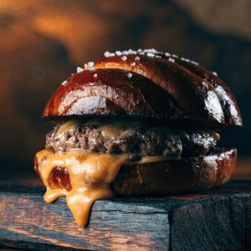 studio food photography of a burger  image